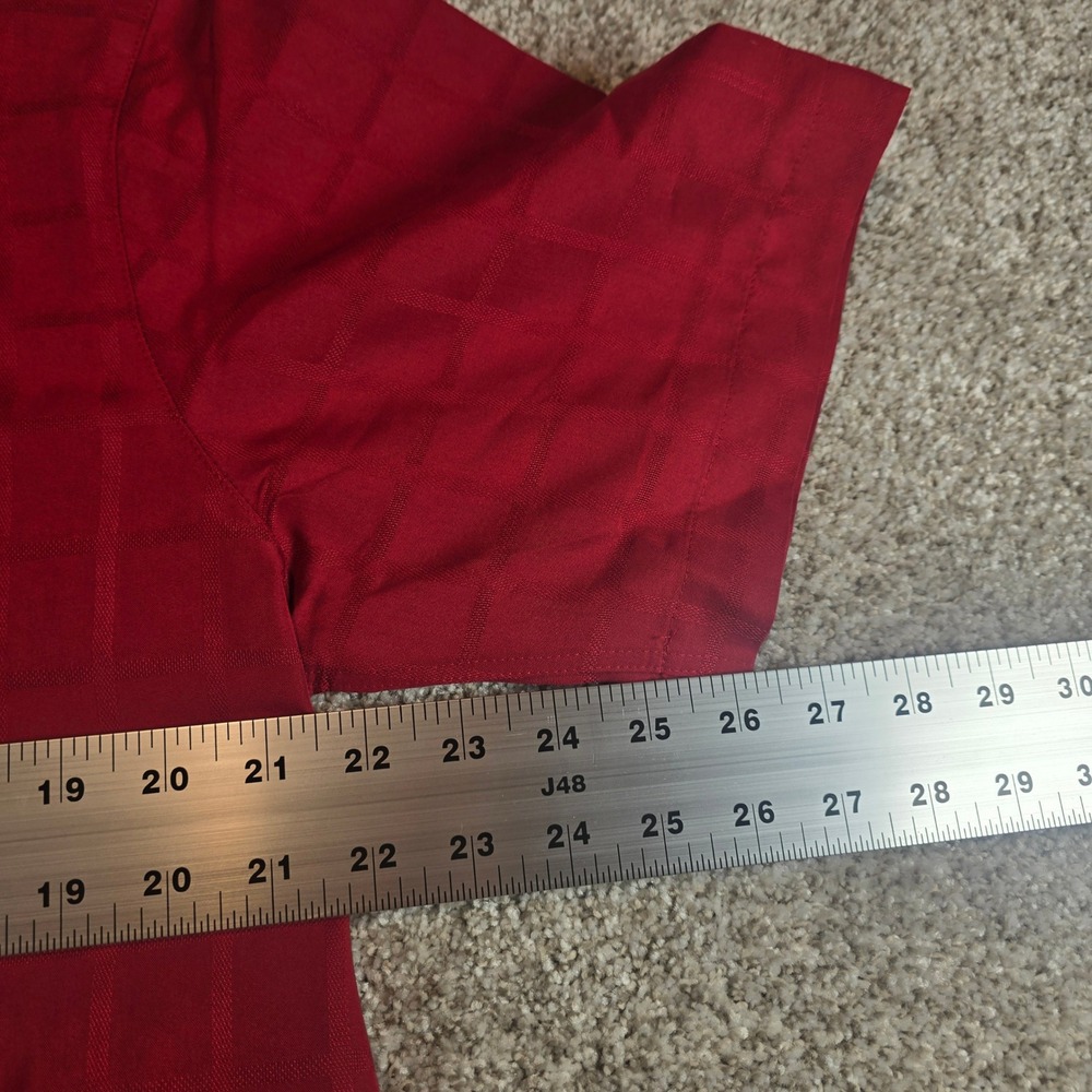 Batik Bay Mens Large Red Short Sleeve Button Down Textured Camp Shirt L - Picture 5 of 7